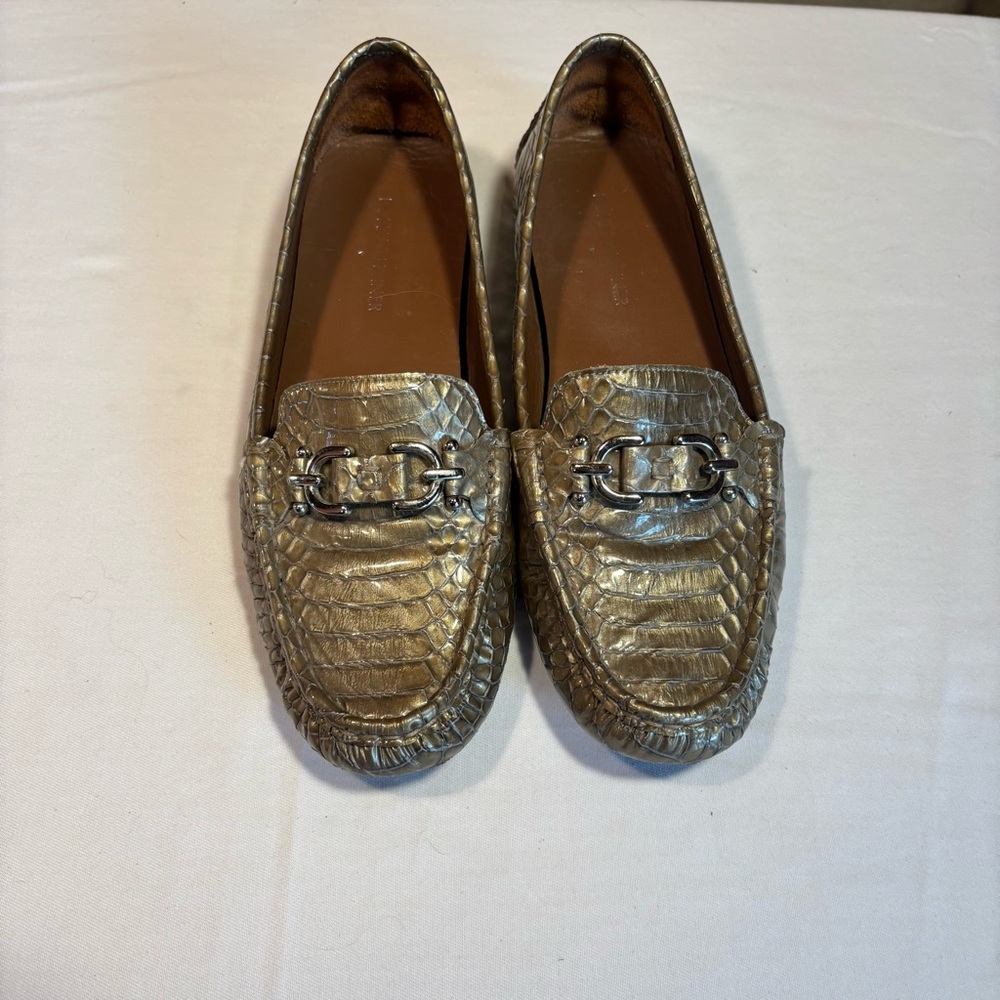 Donald J. Pliner Gold Textured Women's Loafers